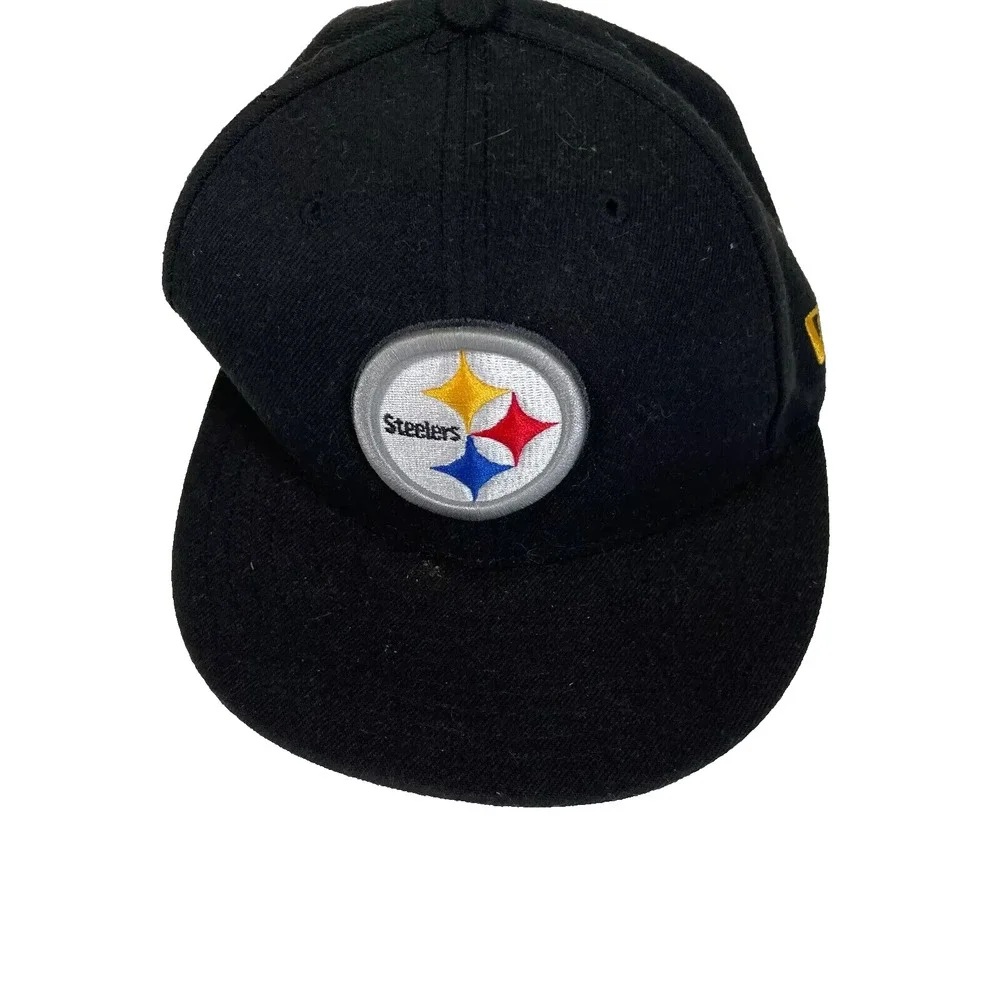 New Era 59Fifty NFL Pittsburgh Steelers Black Fitted Cap Mens 6 7/8 Embroidered‎